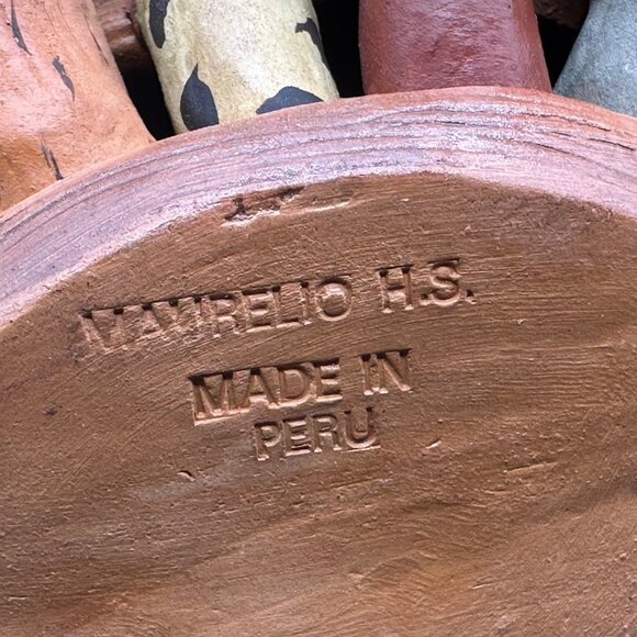 Noahs Ark Clay Figurine Folk Art Decor Maurelio Peru Animals Bible Religious - Picture 8 of 11